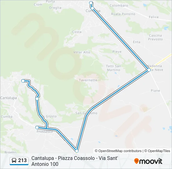 213 Bus Line Map