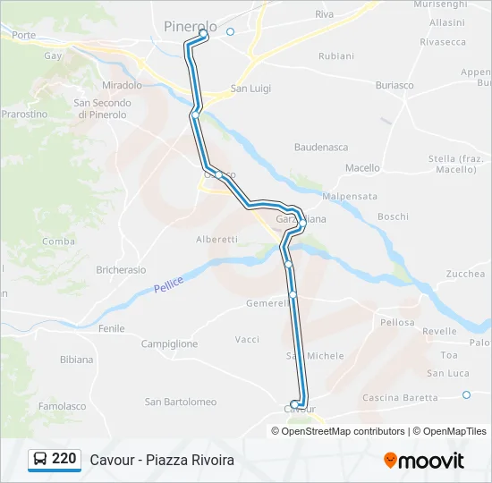 220 Bus Line Map