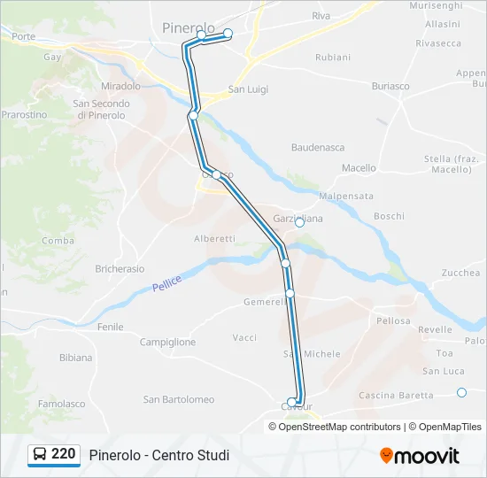 220 Bus Line Map