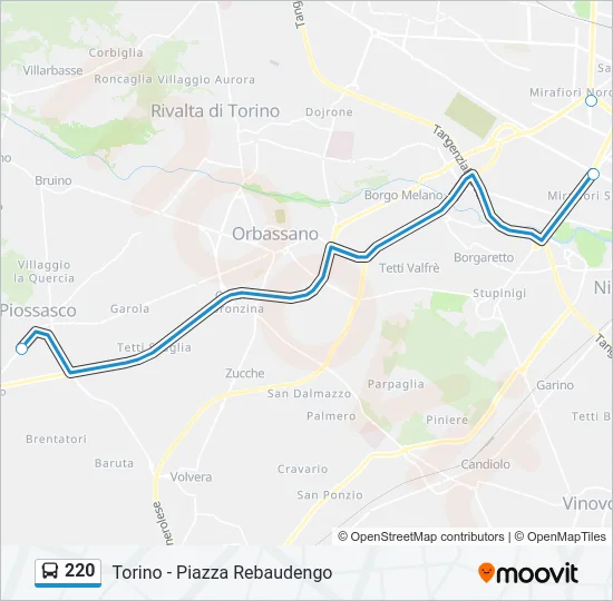 220 Bus Line Map