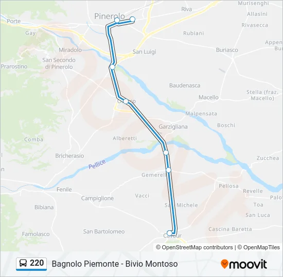 220 Bus Line Map