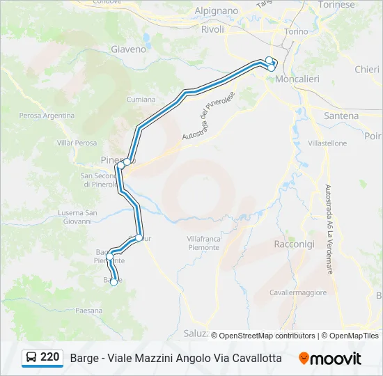 220 Bus Line Map