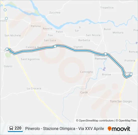 220 Bus Line Map