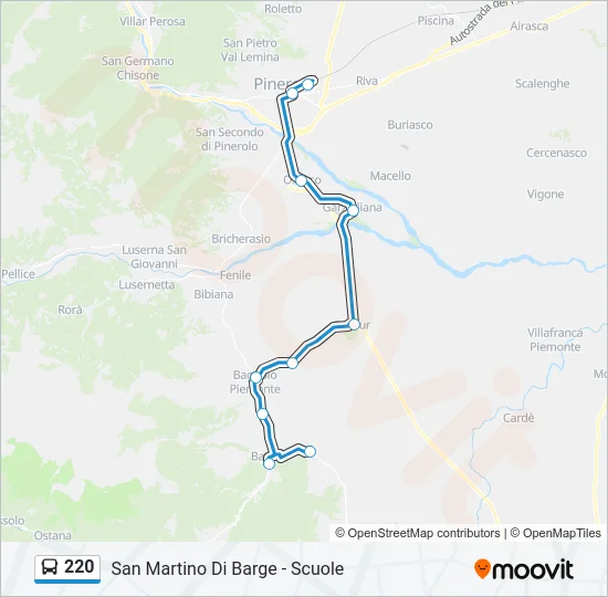 220 Bus Line Map