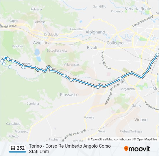 252 bus Line Map