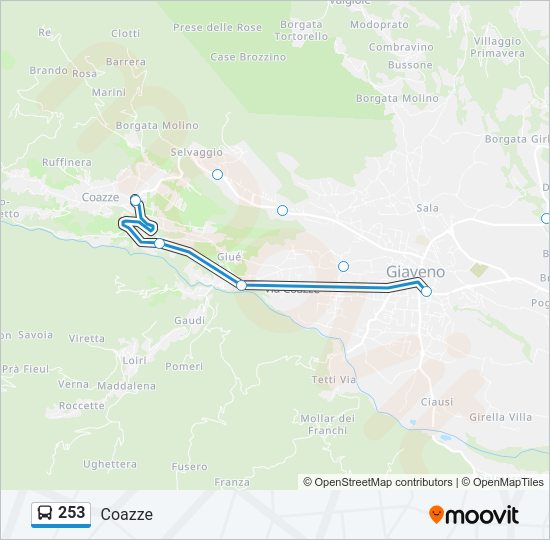 Percorso linea bus 253