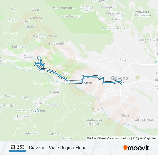 Percorso linea bus 253