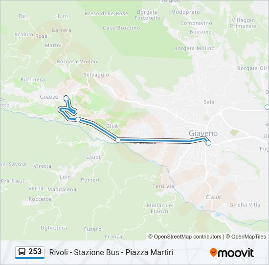 Percorso linea bus 253