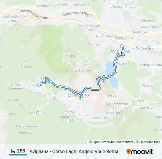 253 Bus Line Map