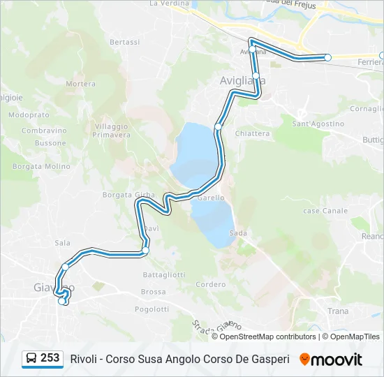 253 Bus Line Map