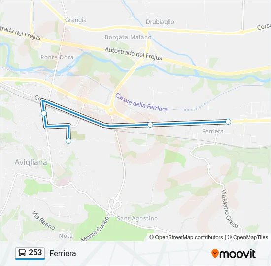 253 Bus Line Map
