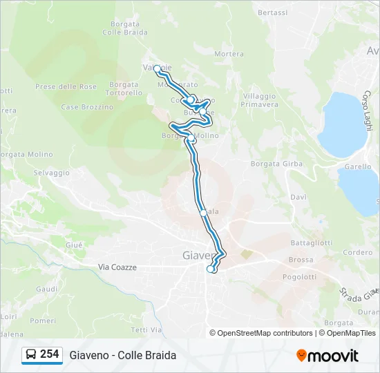 254 Bus Line Map