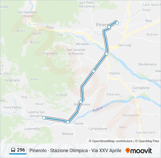 296 Bus Line Map