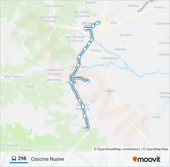 298 Bus Line Map