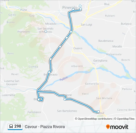 298 Bus Line Map