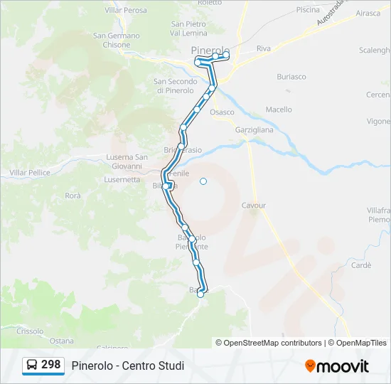 298 Bus Line Map