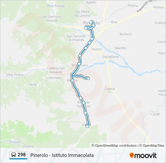 298 Bus Line Map