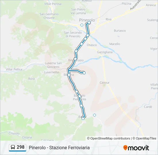 298 Bus Line Map