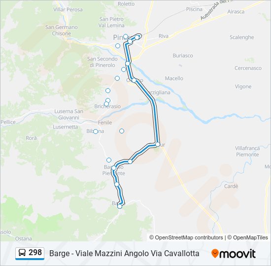 Percorso linea bus 298