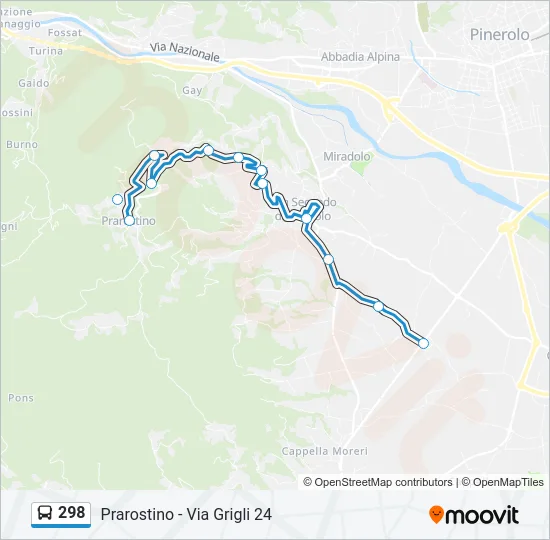 298 Bus Line Map