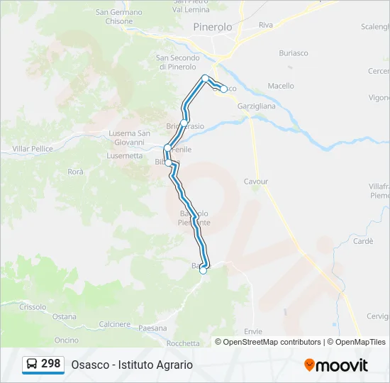 298 Bus Line Map