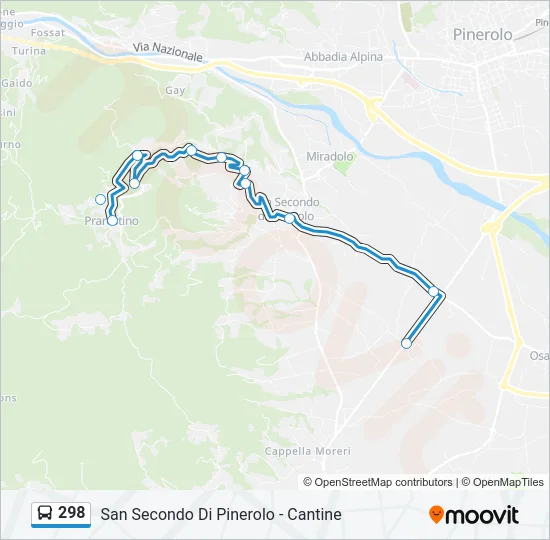 298 Bus Line Map
