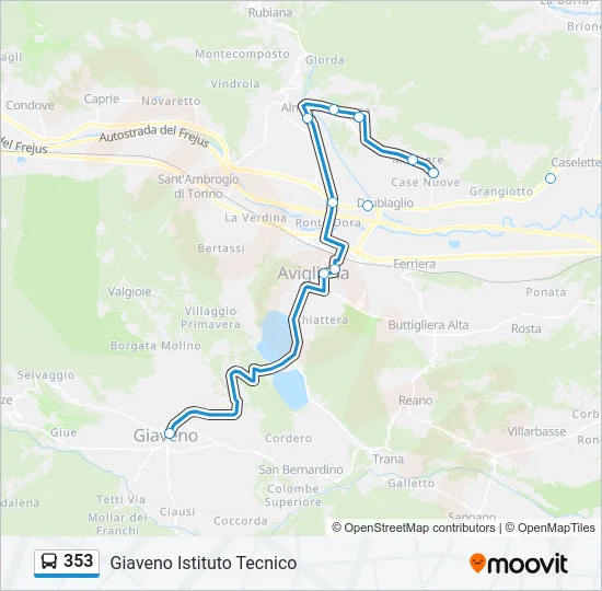 353 Bus Line Map