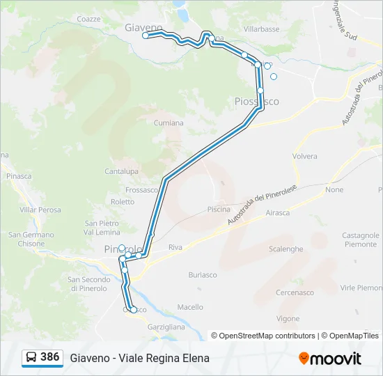 386 Bus Line Map