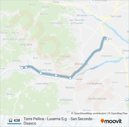 438 Bus Line Map