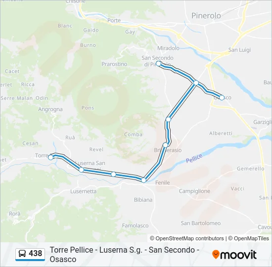 438 Bus Line Map