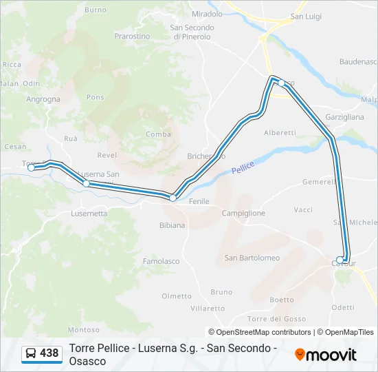 438 Bus Line Map