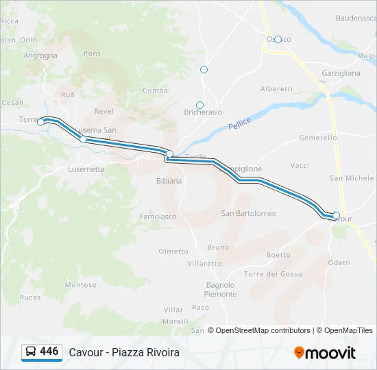 446 Bus Line Map