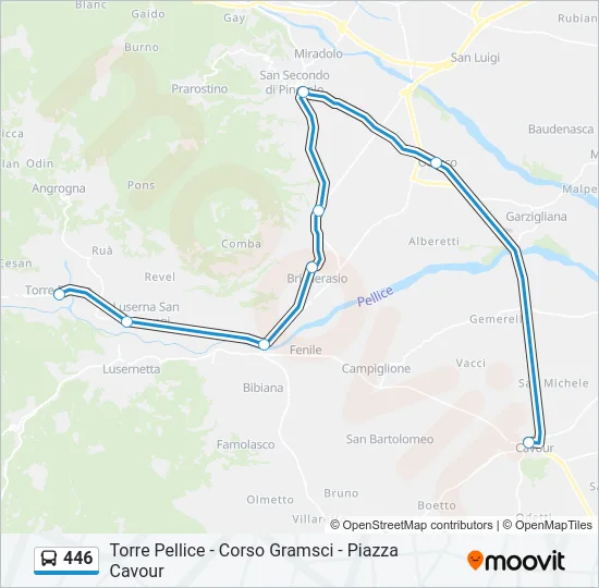 446 Bus Line Map