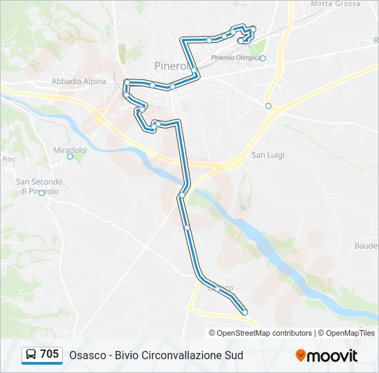 705 Bus Line Map