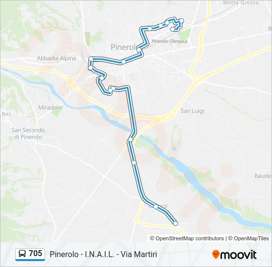 705 Bus Line Map