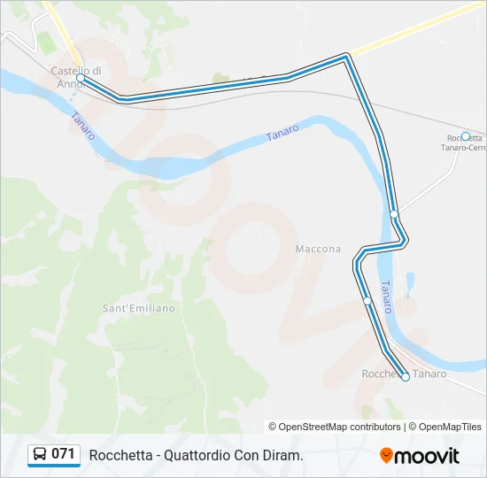 071 Bus Line Map
