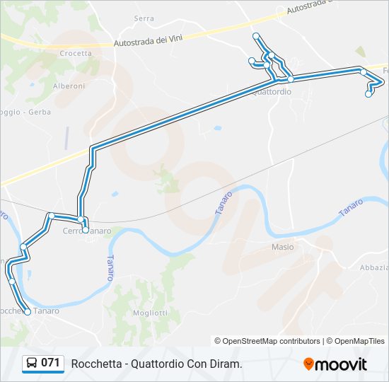 Percorso linea bus 071