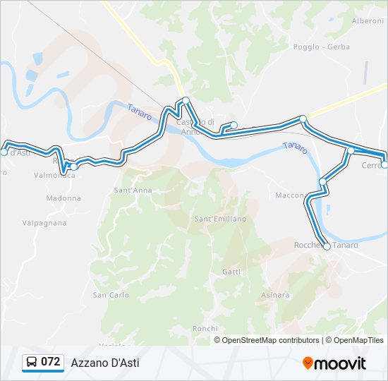 Percorso linea bus 072