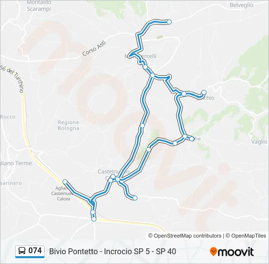 Percorso linea bus 074