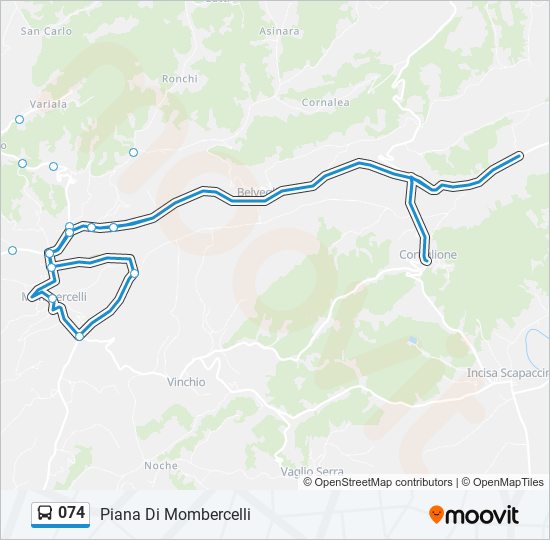 Percorso linea bus 074