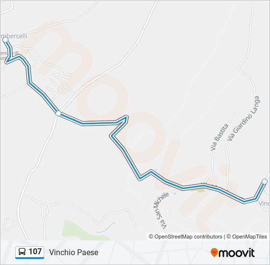Percorso linea bus 107