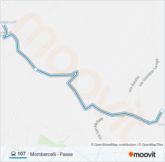 Percorso linea bus 107
