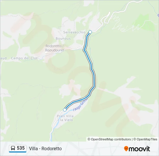 535 Bus Line Map