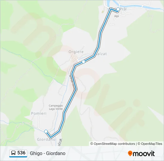 536 Bus Line Map