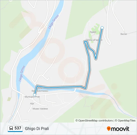537 Bus Line Map