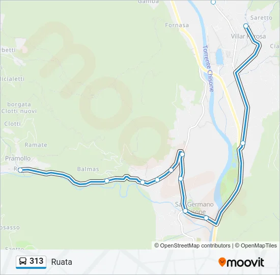 313 Bus Line Map