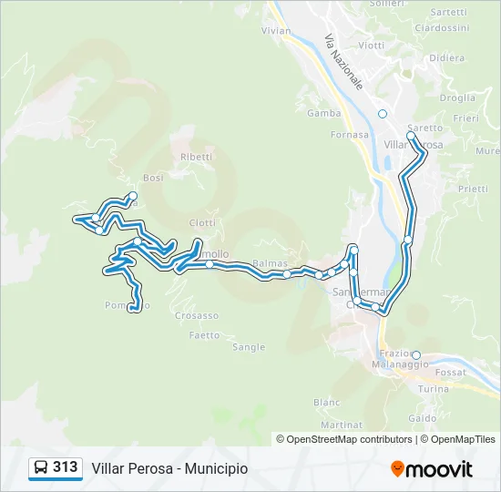 313 Bus Line Map