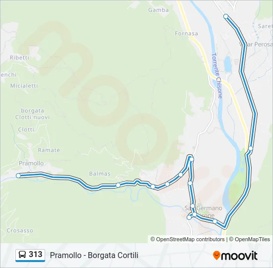 313 Bus Line Map