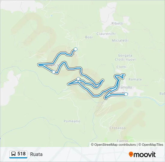 518 Bus Line Map