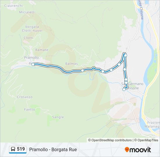 Percorso linea bus 519